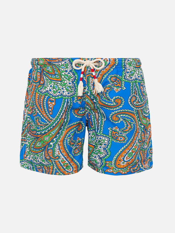 Boy swim shorts with paisley print