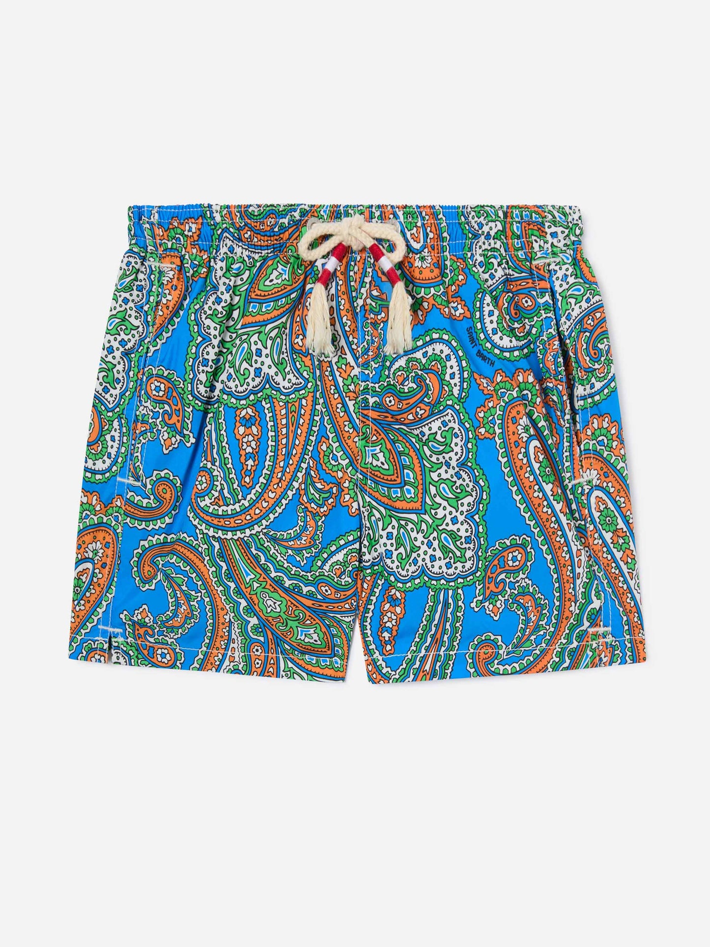 Bañador tipo shorts para niño con estampado paisley 