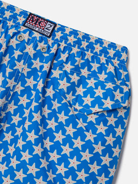 Short de bain garçon en tissu léger Jean Lighting 70 avec imprimé étoiles de mer 