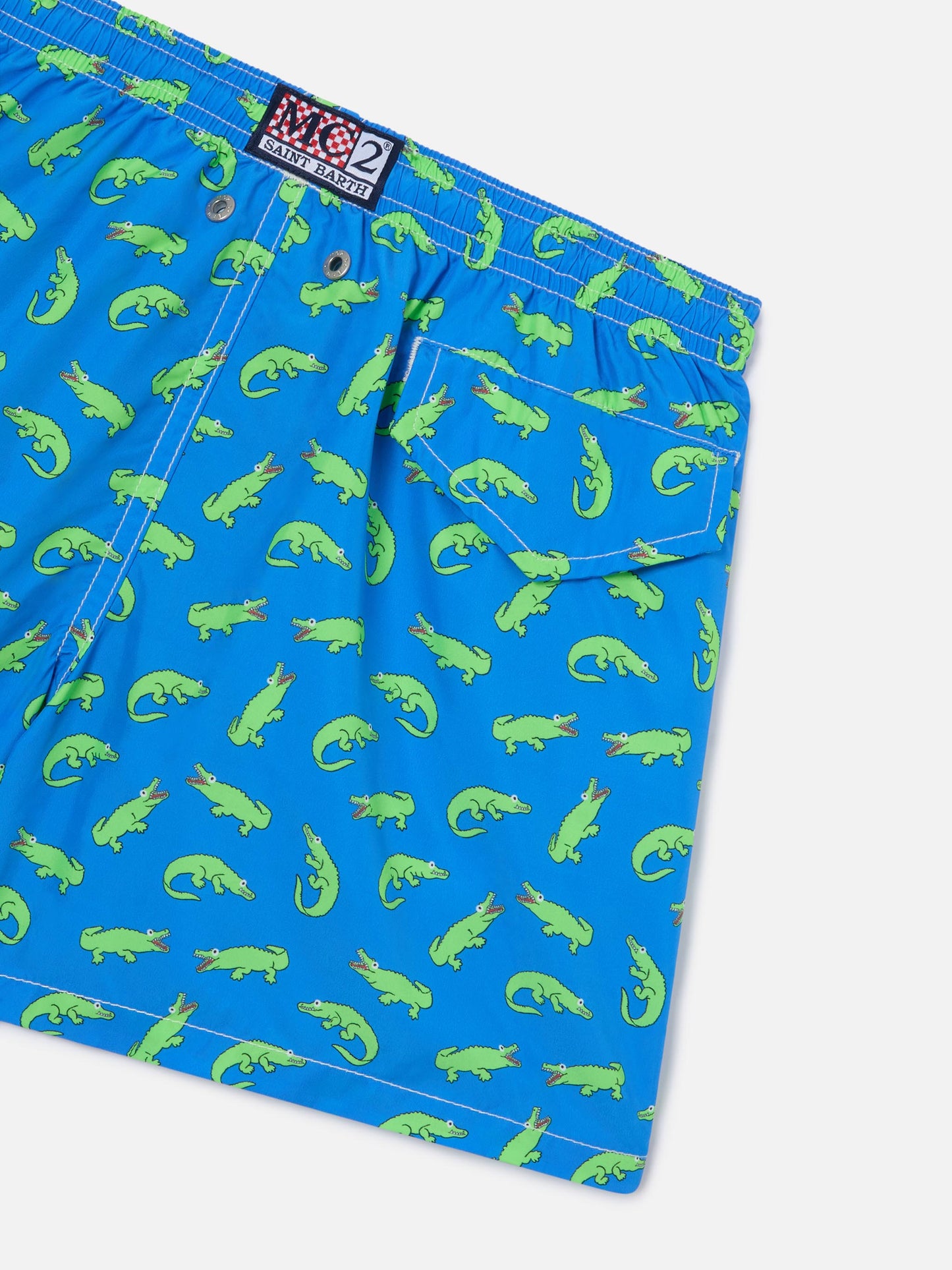 Short de bain garçon bluette à imprimé alligators verts 