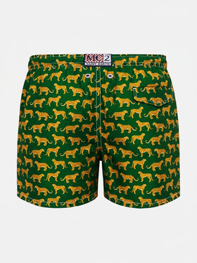 Jean Lighting 70 lightweight swim shorts with cheeta print