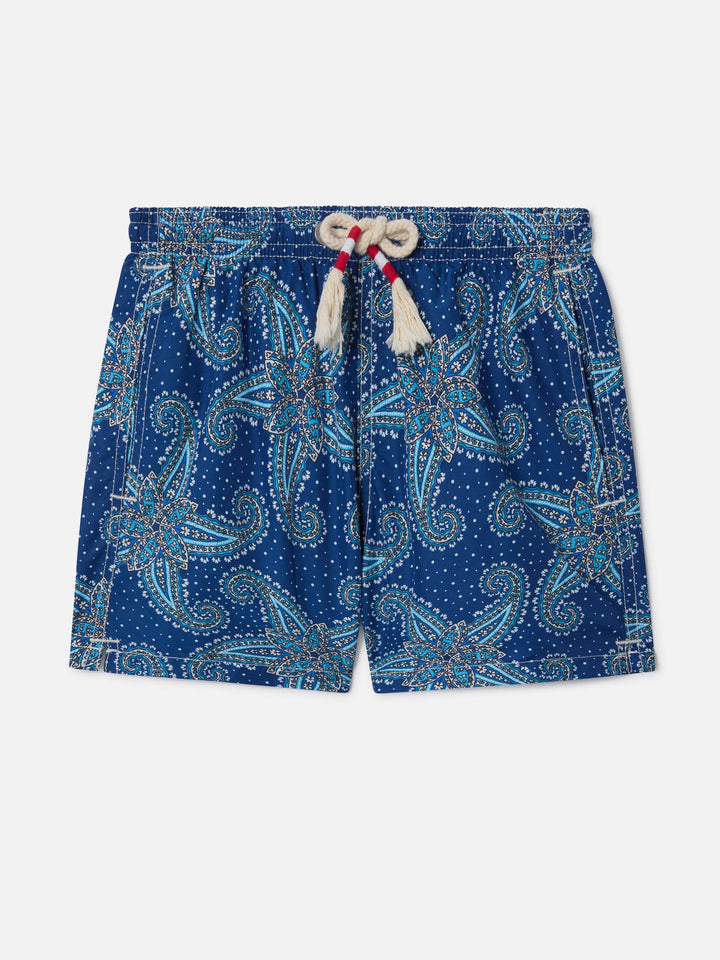 Jungen-Badeshorts aus leichtem Stoff Jean Lighting 70 mit Paisley-Print 