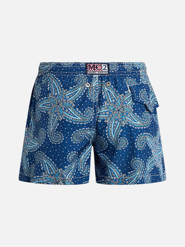 Badeshorts für Jungen aus leichtem Stoff Jean Lighting 70 mit Paisley-Print