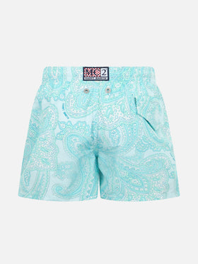 Boy lightweight fabric swim-shorts Jean Lighting 70 with paisley print