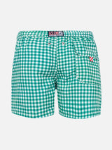 Boy swim shorts with gingham print