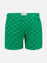 Boy swim shorts with gingham print