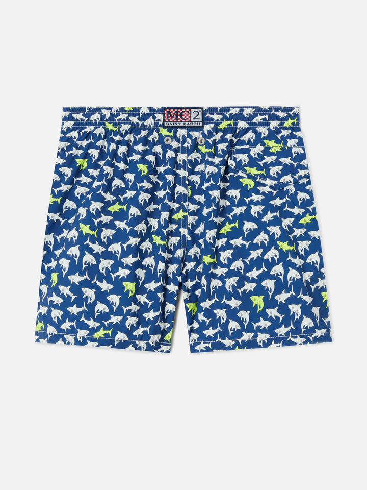 Jean Lighting Stretch swim shorts with all-over sharks print