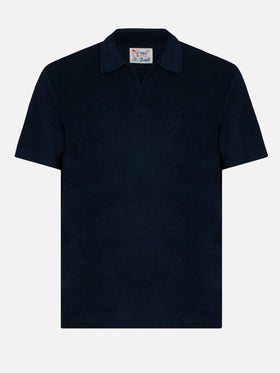 Marineblaues Frottee-Poloshirt „Jeremy“