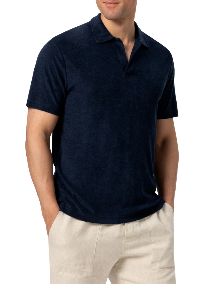 Polo Jeremy in spugna blu navy
