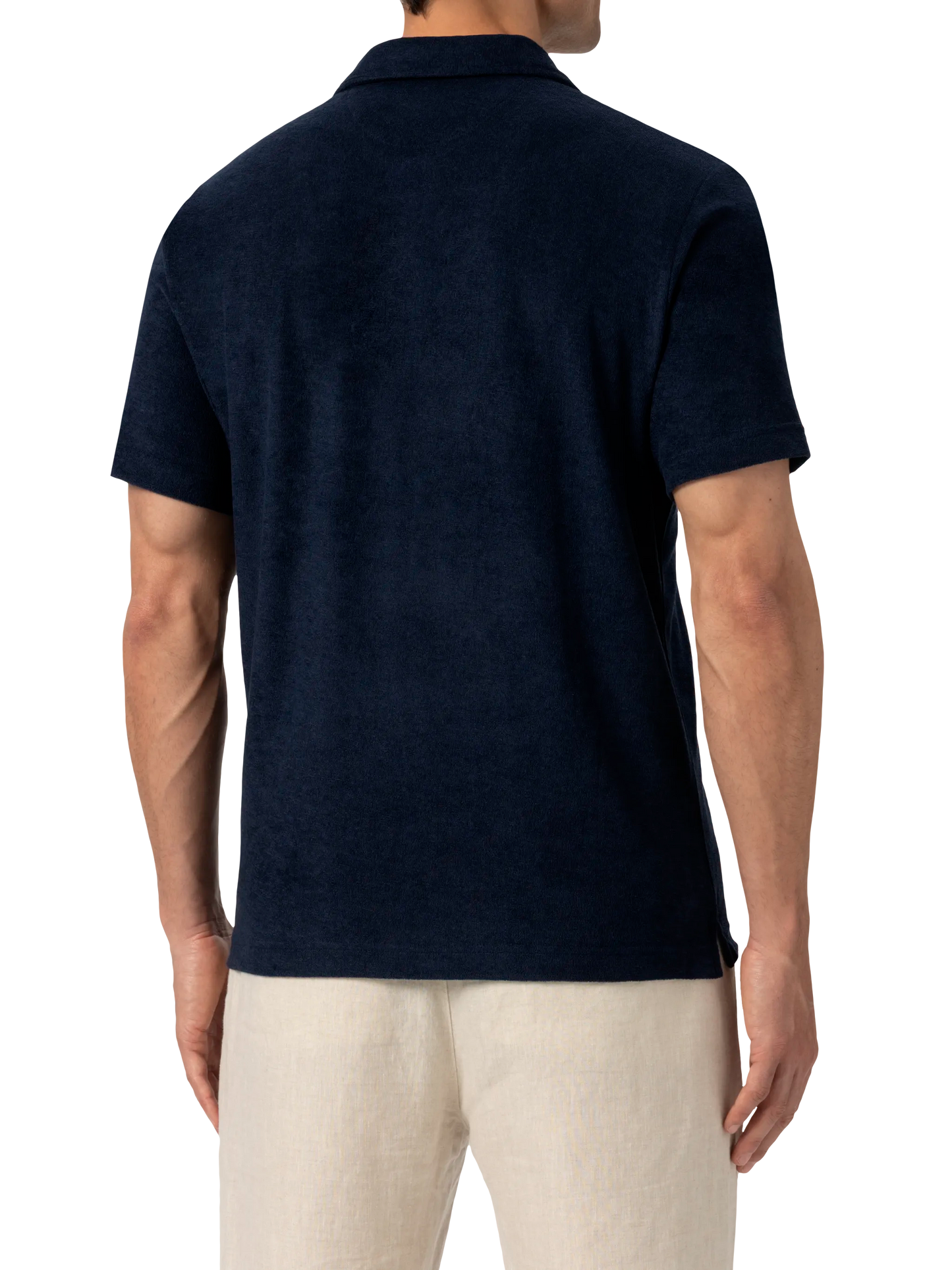 Marineblaues Frottee-Poloshirt „Jeremy“