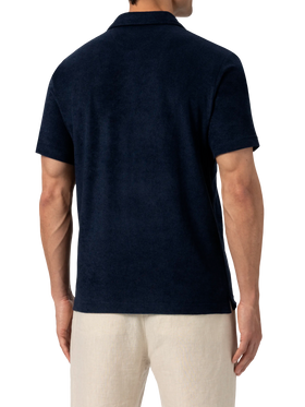 Marineblaues Frottee-Poloshirt „Jeremy“