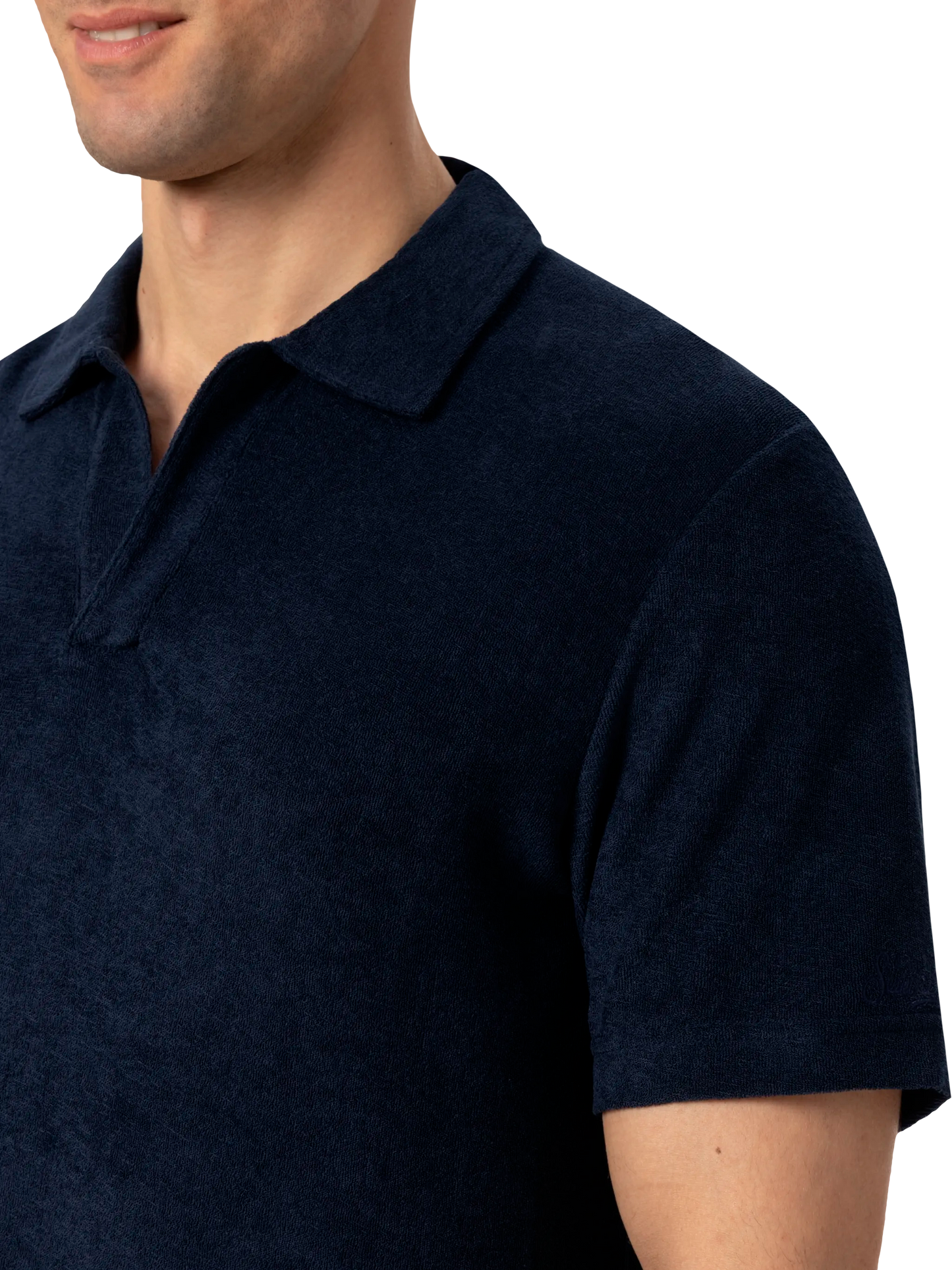 Marineblaues Frottee-Poloshirt „Jeremy“