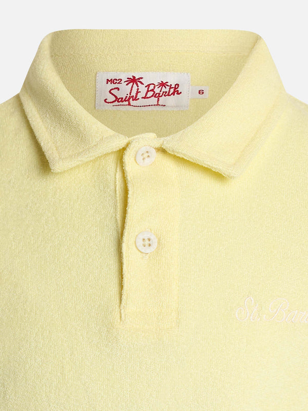 Polo da bambino in spugna giallo pallido Jeremy Jr