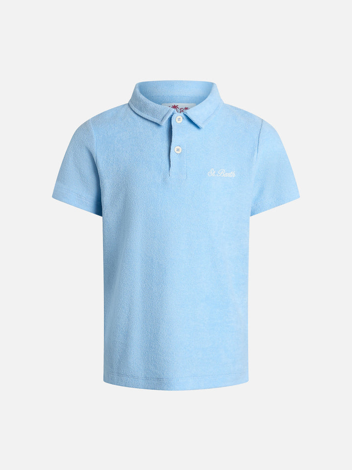 Boy light blue terry polo shirt Jeremy Jr - MC2 Saint Barth