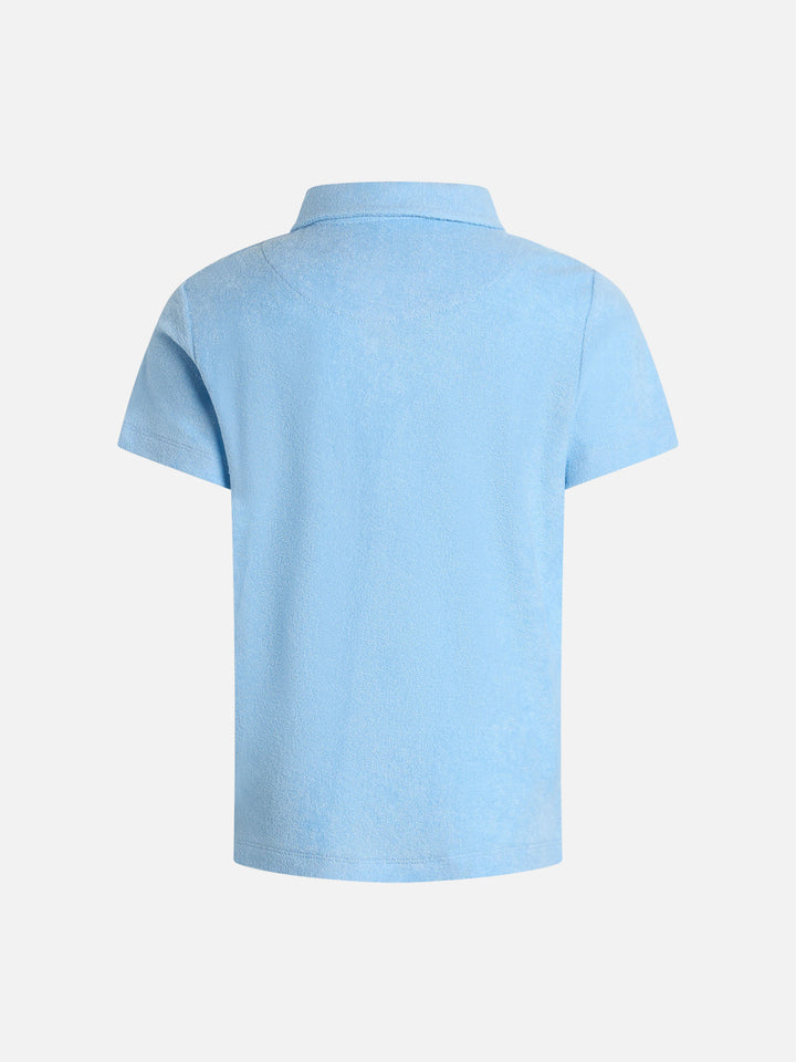 Boy light blue terry polo shirt Jeremy Jr - MC2 Saint Barth
