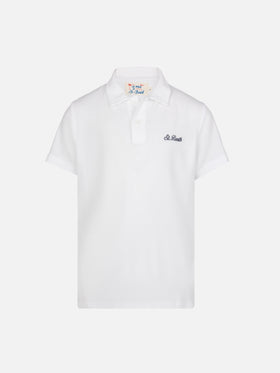 Jeremy Jr white terry polo shirt