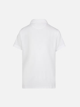 Jeremy Jr white terry polo shirt