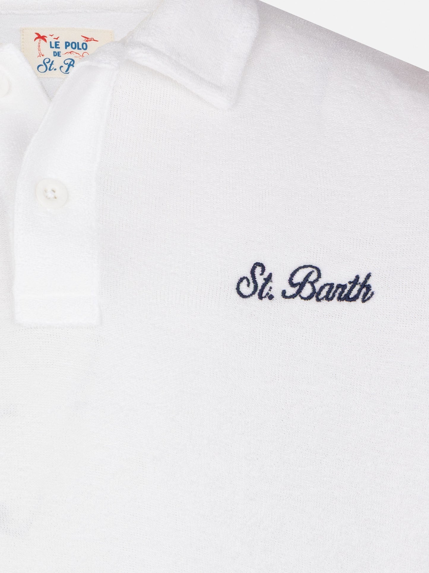 Jeremy Jr white terry polo shirt