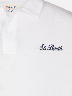Jeremy Jr white terry polo shirt