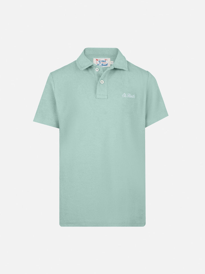 Jeremy Jr sage green terry polo shirt - MC2 Saint Barth