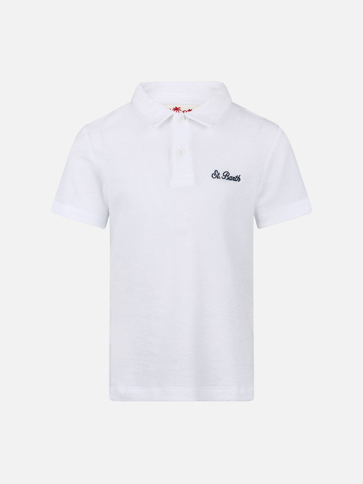 Boy white terry polo shirt Jeremy Jr - MC2 Saint Barth