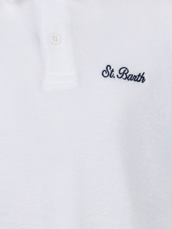 Boy white terry polo shirt Jeremy Jr - MC2 Saint Barth