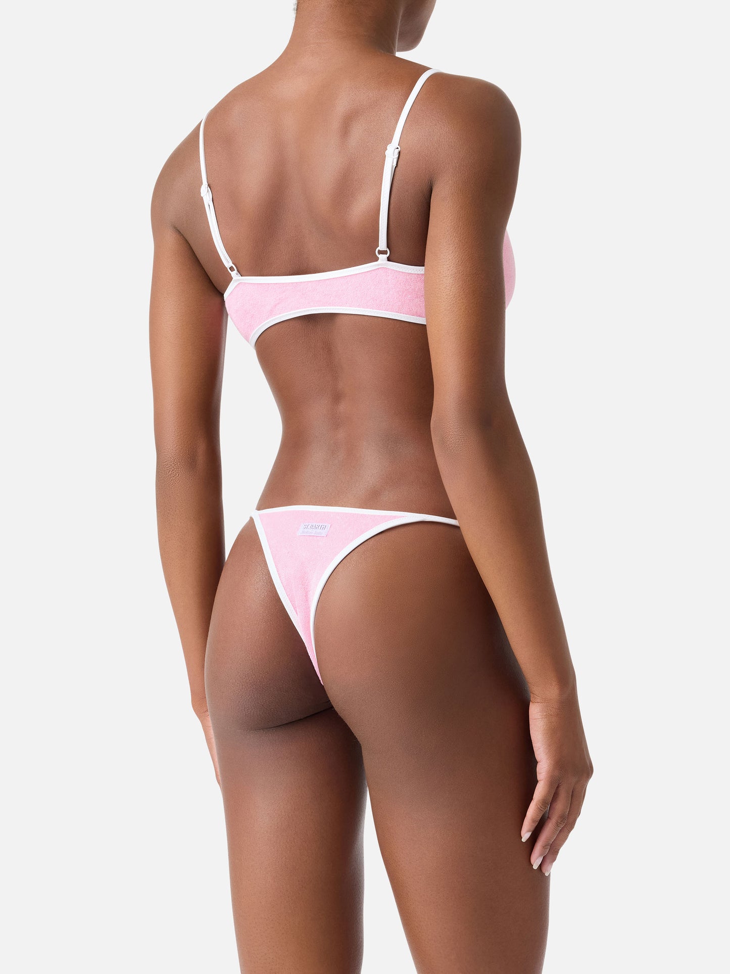 Pink Juliane String terry bikini with piping | Special Edition