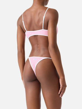 Pink Juliane String terry bikini with piping | Special Edition