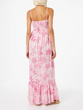 Woman cotton dress Jemma with smocked embroidery - MC2 Saint Barth