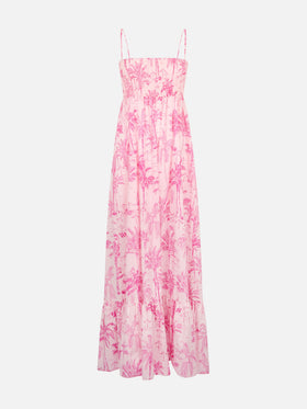 Woman cotton dress Jemma with smocked embroidery - MC2 Saint Barth