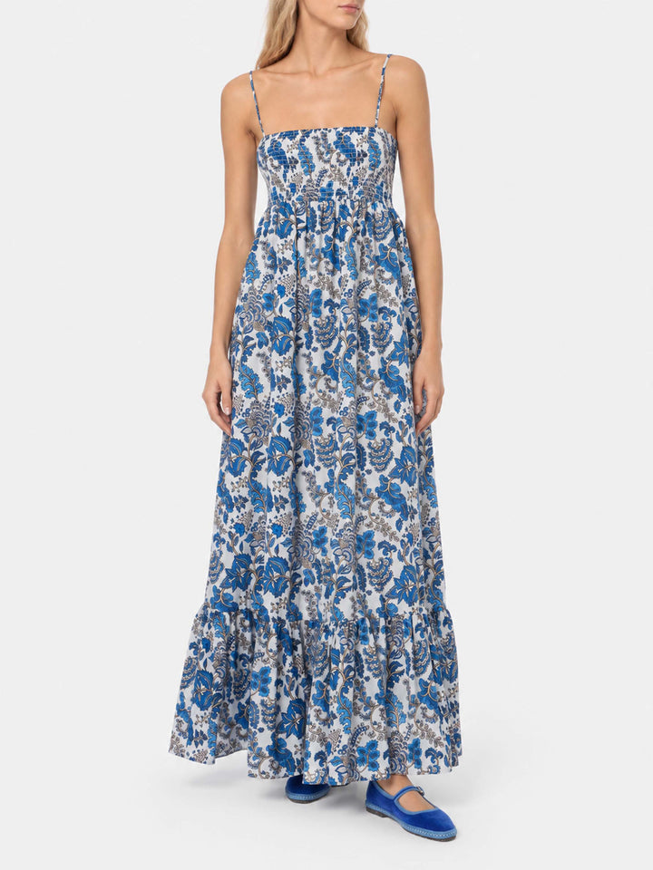 Vestido de algodón para mujer Jemma con bordado fruncido 