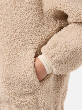 Bomber Jeanne in teddy con patch sul retro