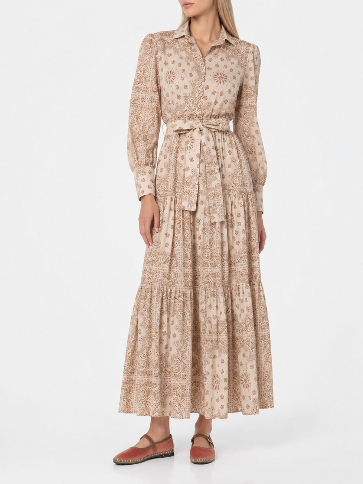 Beige bandana Jensen cotton dress