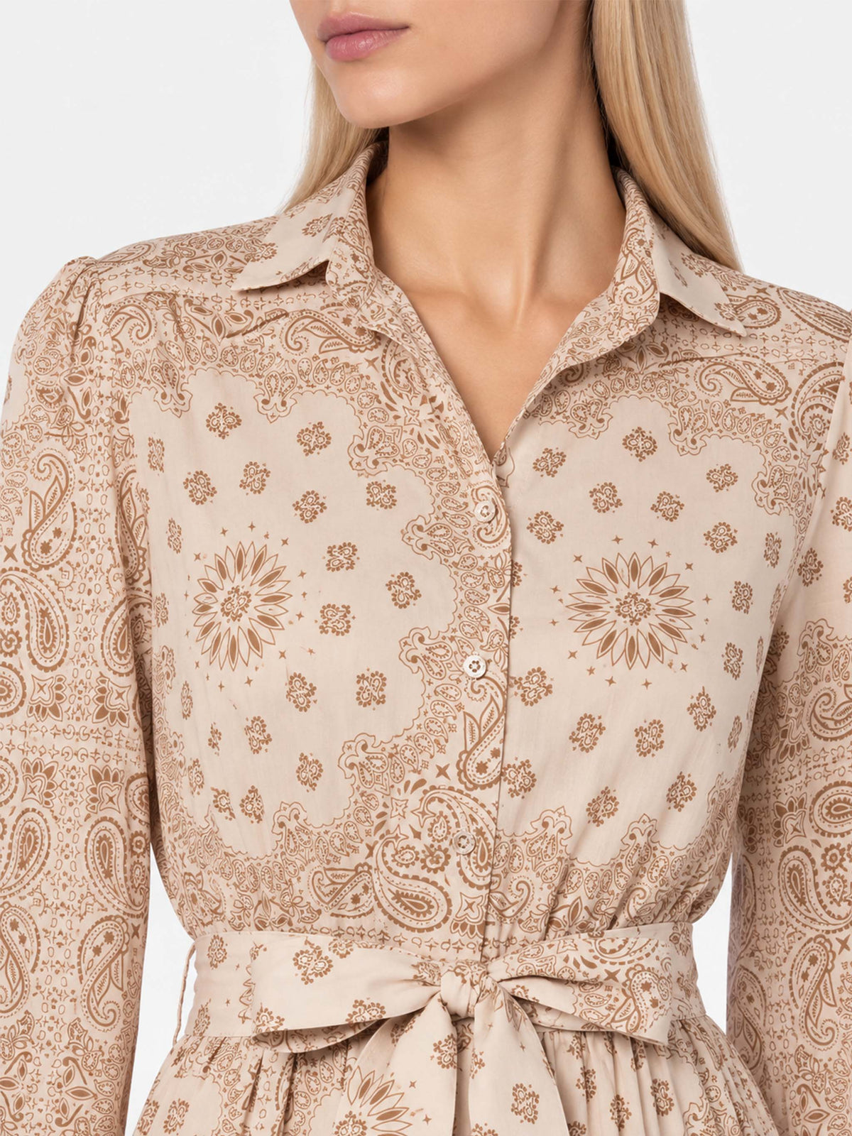 Beige bandana Jensen cotton dress