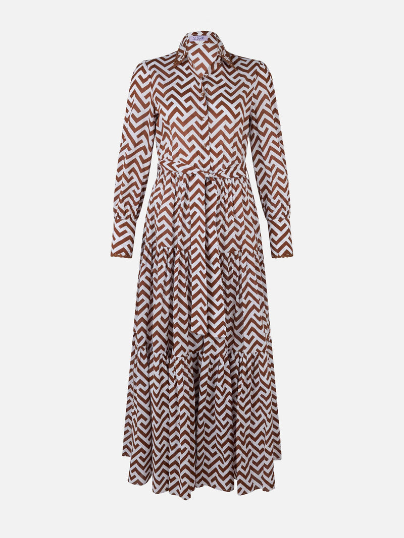 Striped print woman cotton dress Jensen