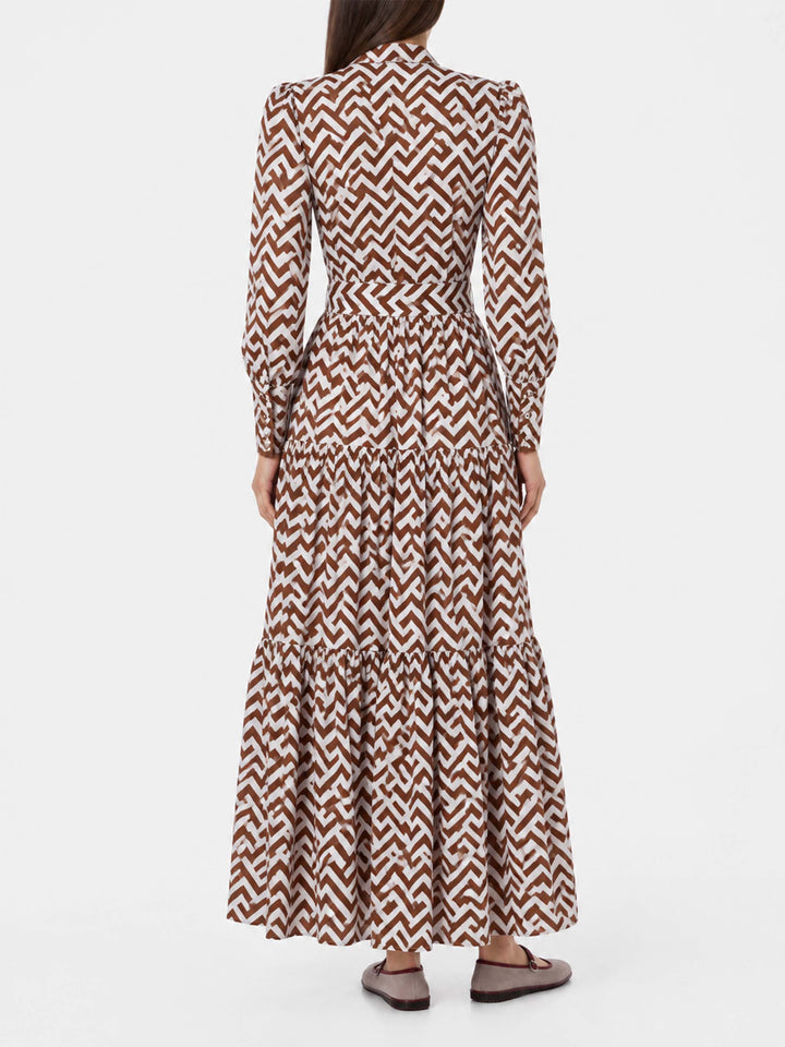 Robe longue Jensen en coton à imprimé zigzag 