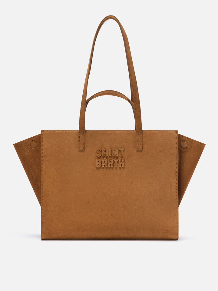 Nut Large Jour suede bag with logo embroidery