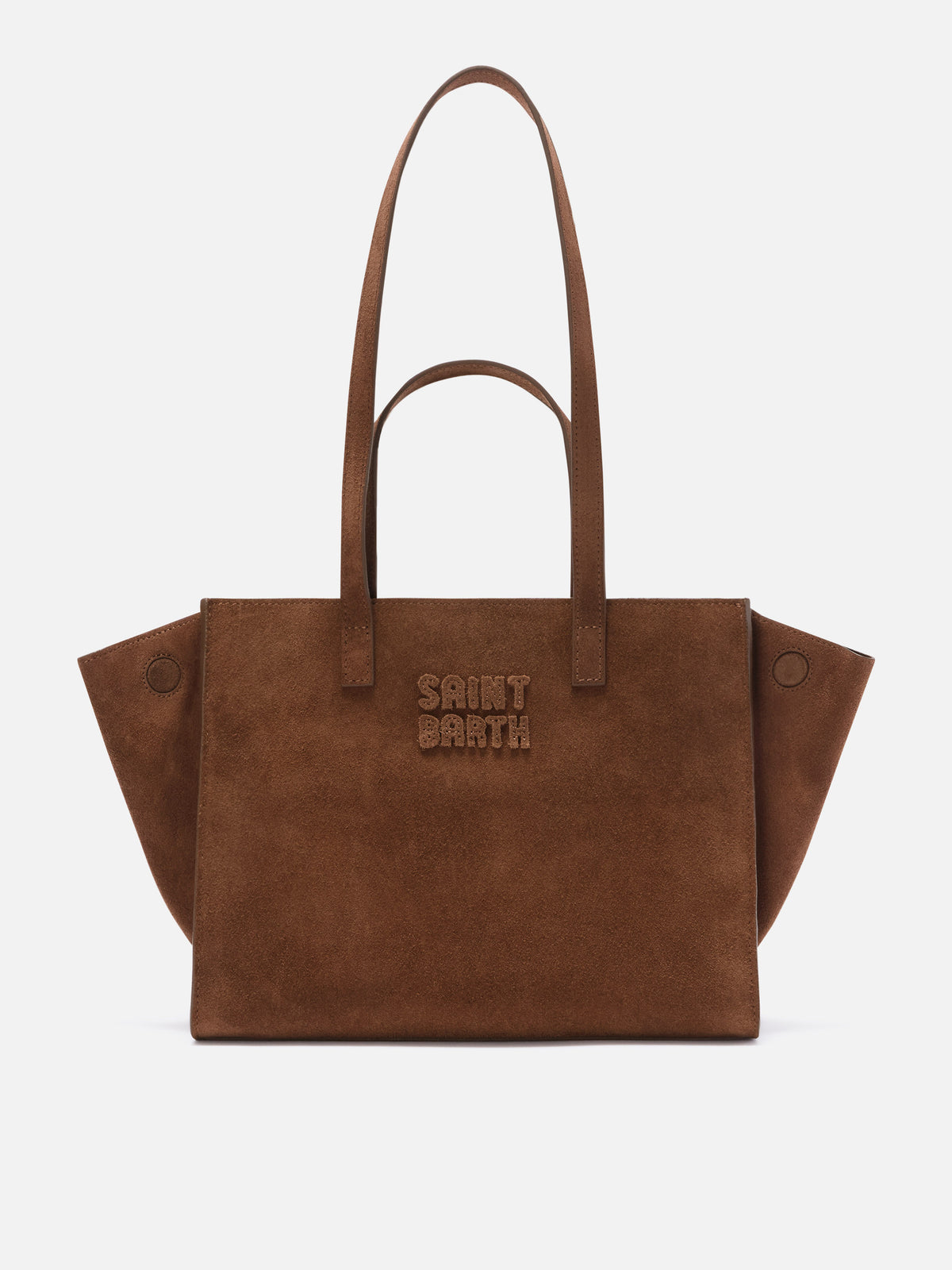 Brown Medium Jour suede bag with logo embroidery