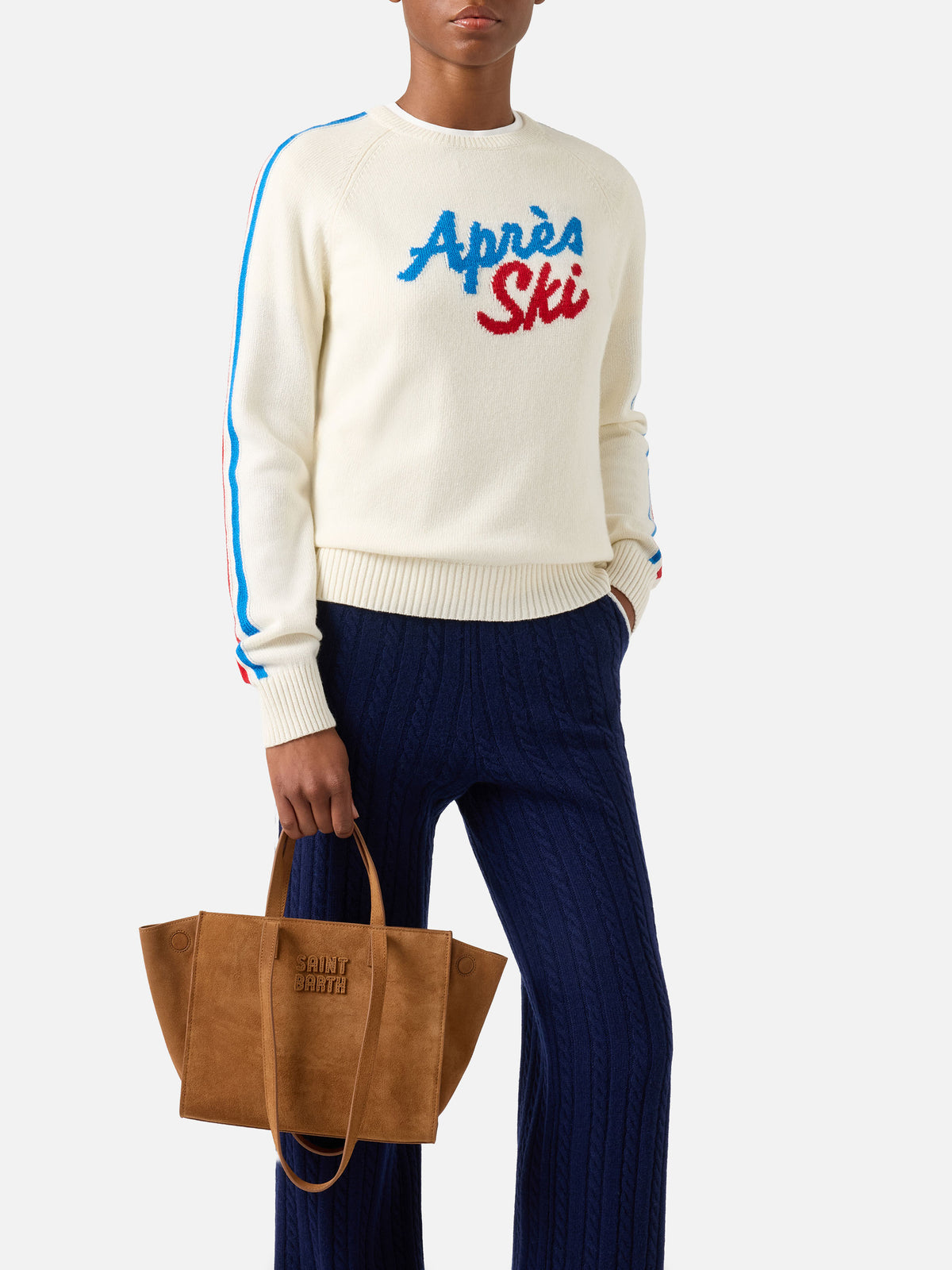 Nut Medium Jour suede bag with logo embroidery