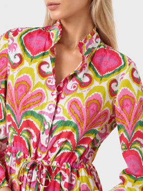 Jodie Baumwollkleid mit Ikat-Print 