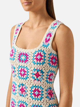 Multicolor Jaisal crochet cotton dress