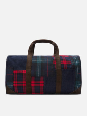 Jetleg Duffle Bag aus Patchwork-Denim und Tartan mit Besätzen aus Kunstleder 