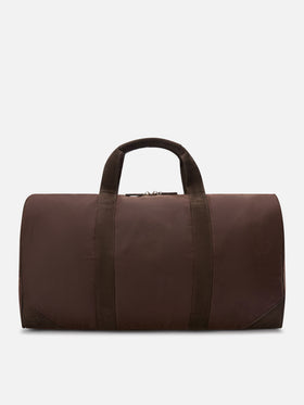Brown Jetleg waxed duffle bag with logo embroidery