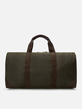 Military green Jetleg waxed duffle bag with logo embroidery