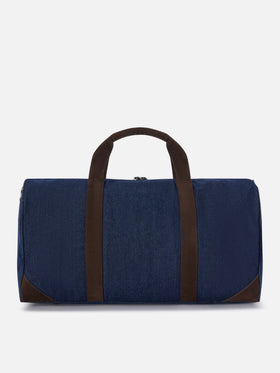 Blue Jetleg denim duffle bag with logo embroidery