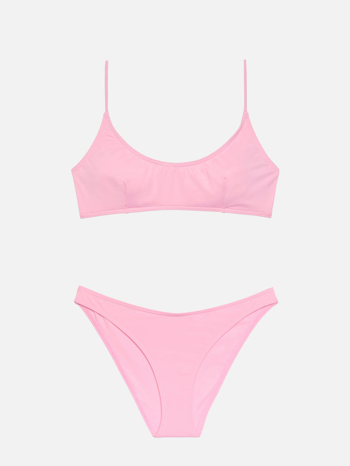 Lido pink classic swim briefs - Judy pink bralette beach top Judy