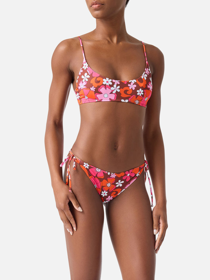 Bikini Judy Virgo bralette stampa floreale retro