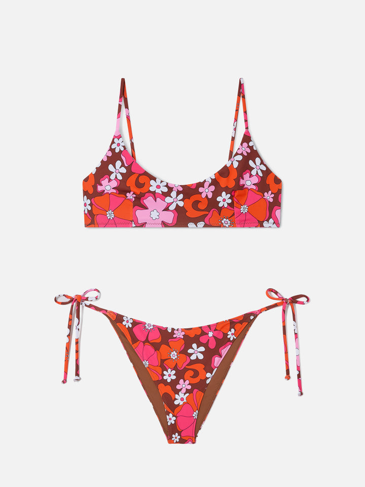 Bikini Judy Virgo bralette stampa floreale retro