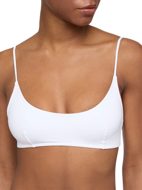 Weiße klassische Badehose Lido - Weißes Bralette-Strandtop Judy Judy