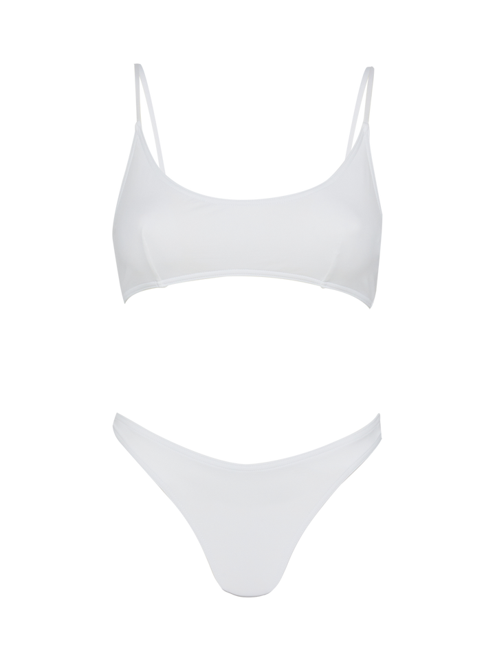 Lido white classic swim briefs - Judy white bralette beach top Judy